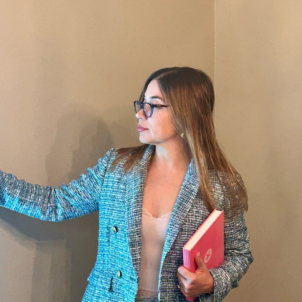 LOFT Gold and Blue Tweed Blazer